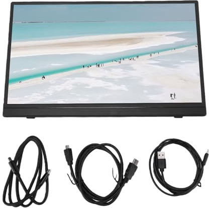 Yanmis Moniteur Portable, écran Externe sans Fil 15,6 Pouces 1080P avec Batterie 8000 MAh et USB C, pour Ordinateur Portable