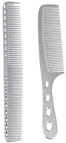 PLAFOPE 2 Stück Professionelle Haarkämme aus Edelstahl mit Dünnem Kammkörper und Gleichmäßiger Haarspray Verteilung für Präzises Styling zu Hause und Salon