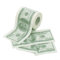 Rouleau de papier toilette fantaisie avec billet de cent dollars