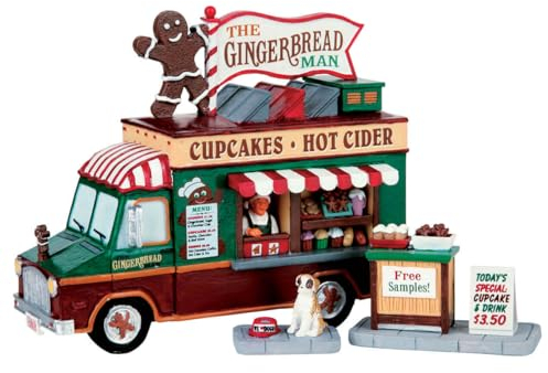 Lemax 63278 - The Gingerbread Man, 3er Set - Lebkuchenmann Verkauf - Weihnachtsdeko Tischmodell