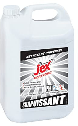 JEX Professionnel - Nettoyant Surpuissant - Spécial salissures fortes - Toutes surfaces - Dégraisse et désinfecte - Parfum menthe - 5L - Fabrication française
