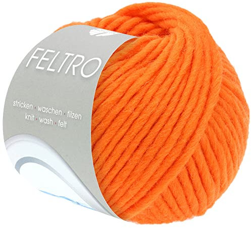 LANA GROSSA Feltro | Filzgarn für Kreativhandwerk, vielseitig, hochwertige Wolle zum Nass- und Trockenfilzen | Handstrickgarn aus 100% Schurwolle | 50g Wolle zum Stricken & Häkeln | 50m FB 80