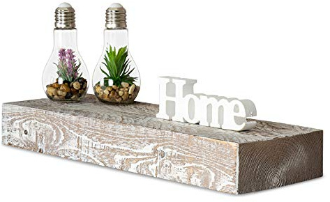 levandeo Wandregal Holz Massiv 60x20cm Shabby Chic Wandboard Vintage Rustikal Design Natur Regal Bord