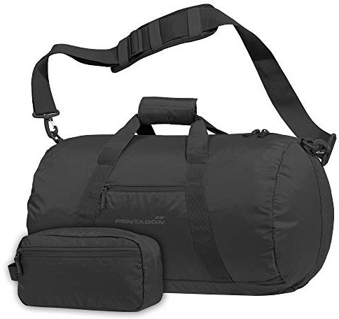 Pentagon Soft Duffle Kanon Duffle Bag mit Schulterriemen aus wasserfestem Ripstop (schwarz)