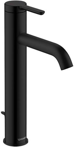Duravit C.1 Robinet de lavabo Taille L (bec hauteur 173 mm) Robinet de salle de bain avec bonde à tirette Noir mat