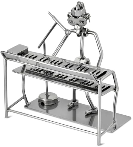Broadway Gifts Silberfarbene Keyboard-Sänger-Figur, 15,2 cm