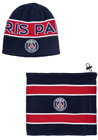 PSG Coffret Bonnet + Cache Cou Polaire Collection Officielle Paris Saint Germain