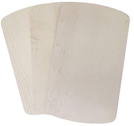 DEKOFANT Frühstücksbrettchen Holz 3er Set gerundet 24x15x1cm Ahorn 3-Stück