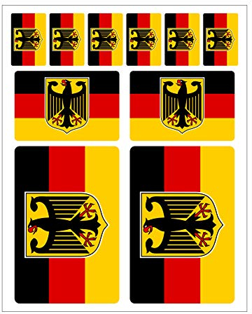 Generisch 10 Stück Flaggen Aufkleber Deutschland Bundesadler Set | Sticker Germany Adler BRD Autoaufkleber