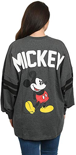 Disney Jersey Damen Oversized Mickey Minnie Mouse Langarm