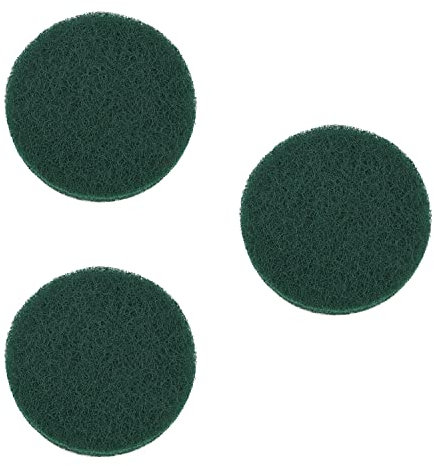Utoolmart 5inch Replacement Scrubbing Pads 240 Grit Disc Flocking Round Drill Powered Brush Tile Scrubber Hook and Loop Industrial for Kitchen Bathroom Auto Cleaning Tool Green 3pcs