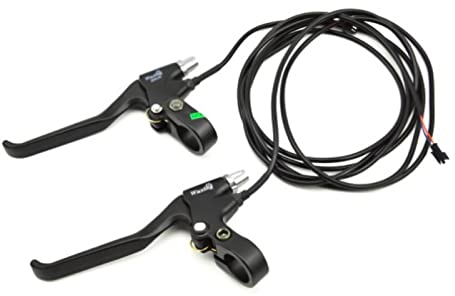 Nikou Palanca de freno de bicicleta - 1 par 2 cables izquierdo y derecho Piezas de repuesto de palanca de freno eléctrico para bicicleta eléctrica Rendimiento estable