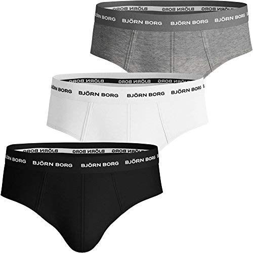 Björn Borg 9999-1221-90741 Cotton Stretch Brief 3p Boxer Herren Black, Melange, White L