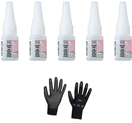 Iloda 5xOriginal Liqui Moly 10g Sekundenkleber 3805 Schutzhandschuhe