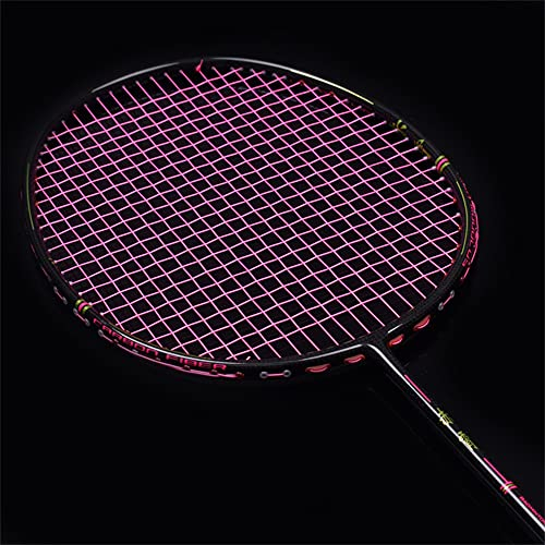 XJST Qualität Badmintonschläger, Tragbarer Badmintonschläger Für Anfänger Erwachsene, Integrierte Forming-Struktur, Leichter Und Robust, Mit Tragetasche,Rosa