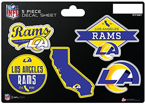 Los Angeles Rams Aufkleber, klein, 10,8 x 15,2 cm, 5 Stück