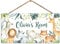 Personalised Room Sign with Childs Name - Safari Animal Theme. Gloss Metal Wall Art. Baby, Toddler, Infant Bedroom.