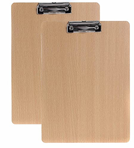 2 Pièces En Bois Porte-bloc A3 portrait avec Pince, très épais 4mm, Clip Planches pour Papier d'écriture Memo des Dossiers, Planchettes à Pince Idéal pour le Travail Quotidien, Lot de 2, TKD8009-A3-2X