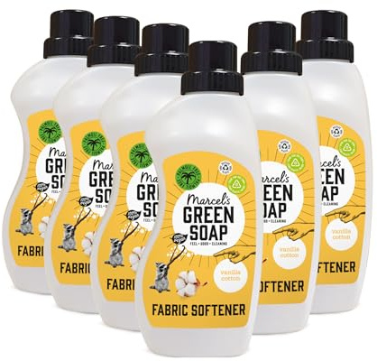 Marcel's Green Soap - Weichspüler Vanille & Baumwolle - Vegan - Mikroplastikfreie Formel - Flasche aus 100% recycelte Plastikflasche - Nachfüllbar - 180 Waschgänge - 750 ml (6er Pack)