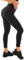 Walifrey Legging de sport pour femme, taille haute, noir, pour entraînement, gym, sport, 1 paquet noir., S-M