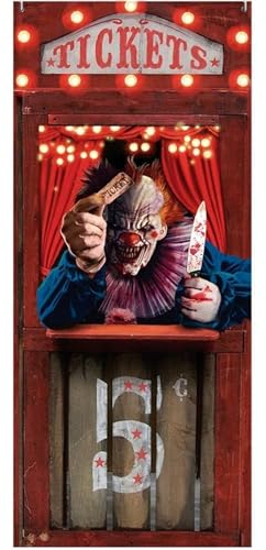 Fiestas Guirca Dekoration für Clown-Türer, Zirkus-Horror, Dekoration für Halloween – Thema: Clown