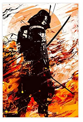 MJKO Japan Last Samurai Stehendes Leinwand-Poster, Schlafzimmerdekoration, Sport-Landschaft, Büro, Raumdekoration, Geschenk, ohne Rahmen, 30 x 45 cm