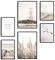 decomonkey | 6er Poster Set OHNE Bilderrahmen | Boho Abstrakt | 4 x DIN A4 & 2 x DIN A3 | Wohnzimmer Schlafzimmer Wandposter Blider Collage Modern Wanddeko Meer Strand Sprüche Natur Vintage