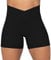 Sunzel Radlerhose Damen, Damen Gym Shorts，V Criss Cross High Waist Yoga Workout Gym Shorts mit Tummy Control,4 Schwarz,L