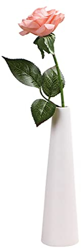 Bamboopack White Ceramic Bud Vase Tall Conic Flower Small Buds Vases Single Stem Vase Home Decorative Floral Centerpiece for Flower and Office Bud Home Wedding Decor
