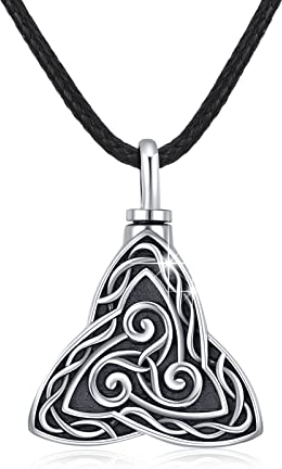 CUOKA MIRACLE Urnenketten für Asche 925 Sterling Silber Keltisch Irish Memorial Anhänger Halskette Andenken Asche Schmuck für Damen Unisex