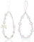 SAVITA 2pcs Beaded Phone Bracelet Strap, Crystal Butterfly Flower Pearl Bow Phone Wrist Chain Cute Mobile Phone Bracelet Lanyard Cute Chain for Girl Women Cell Phone Keychain Charm (White, Purple)