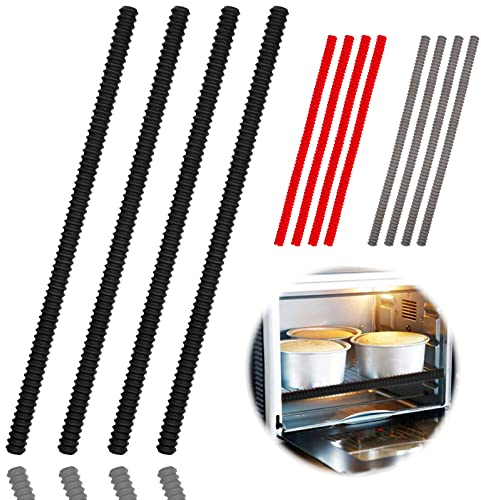 LeeYean Oven Guards for Racks - 4 Pack Heat Resistant Silicone Oven Rack Shields Cover 14 inches Long Oven Rack Edge Protector, Protect Against Burns and Scars (Black)