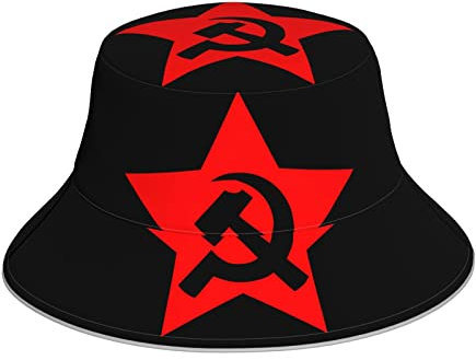 Falce martello comunista e bandiera a stella Cappello da pescatore bandiera giamaicana Cappello da pescatore riflettente reversibile, cappello da sole pieghevole per viaggi in campeggio in spiaggia