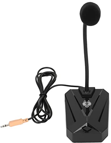 Bewinner 3,5-mm-Computer-Rauschunterdrückungsmikrofon, Desktop-Laptop-PC, Keine Verzögerung, 360°-Rundstrahlmikrofon für Spiele, Sprach-, Karaoke-, Konferenz-Chat (Löwenkopf)
