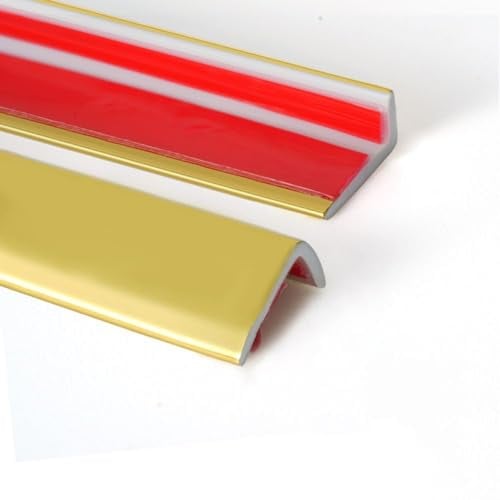 6M Vinyl Outside Corner Trim Self Adhesive PVC Tile Edging Strip for Wall and Tile Edges,Peel and Stick Furniture Coner Decoration External Coner Moulding Trim,Gold