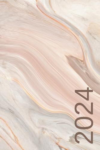 Agenda 2024 Semainier: Joli Planificateur Hebdomadaire A5 | Couverture Marble Dorée