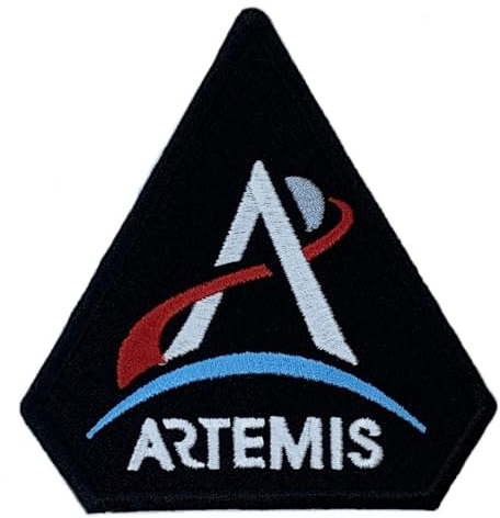 NASA Artemis Program Patch (10,2 cm) schwarz bestickt zum Aufbügeln oder Aufnähen Abzeichen Astronaut Weltraum Anzug Souvenir Emblem Wappen DIY Geschenk Patches