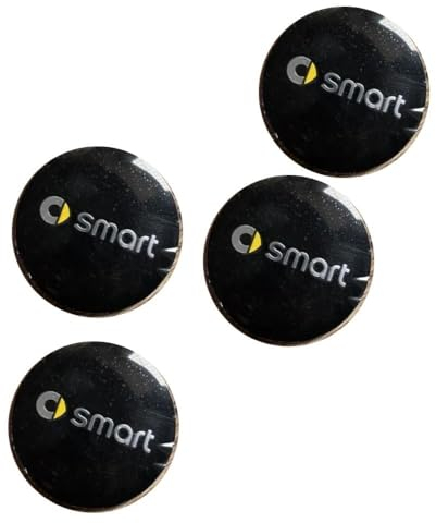4 Stück Auto Rad Nabenkappen für Smart 450 451 453(56MM), Radmittenabdeckung Zierleisten Wasserdicht Radnabendeckel Stark und Robust Nabenkappe für Auto