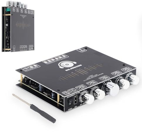 S220HS Bluetooth Power Amplifier Board, TPA7498E Chip 160W X 2+220W Board Module with Bluetooth, AUX, USB Inputs, APP Control Dual Channel Subwoofer Amplifier