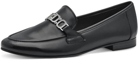 MARCO TOZZI by Guido Maria Kretschmer Damen Slipper aus Leder Elegant, Schwarz (Black Nappa), 36 EU