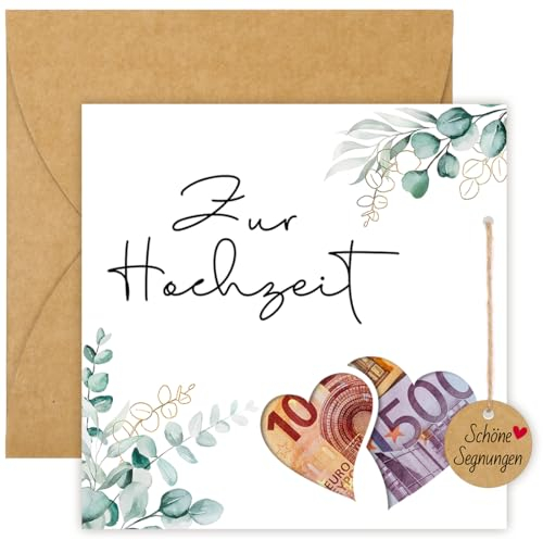 Geldgeschenk Hochzeitskarten, Hochzeit Geldgeschenk für Brautpaar, Verpackung Hochzeits Geschenk Geschenkideen, Verpackung Geldgeschenk mit Umschlägen, Eukalyptus Karten Hochzeitsgeschenk für Geld