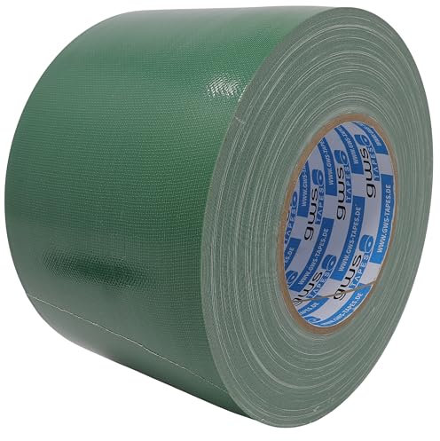 gws Premium Gewebeband, Panzertape mit exzellenter Klebkraft, UV-beständig, wasserfestes Packatape, 80 Mesh-Gewebe, Gewebeklebeband zur vielseitigen Anwendung (1, grün, 50 m x 100 mm)