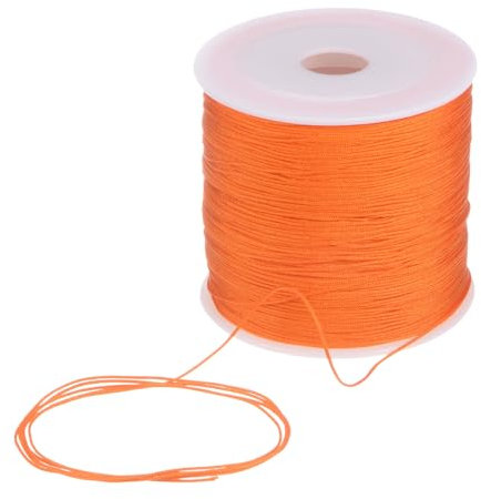 Sourcing Map 0.6mm Nylon Cord 164 Yards Satin String for Bracelet, Chinese Knotting, Beading Thread, Jewelry Making, Braided Necklaces, Macrame Trim Craft - Orange
