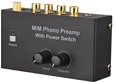 Solinder Phono-Vorverstärker M/M Phono-Vorverstärker mit Netzschalter Ultrakompakter Vorverstärker mit Pegel- und Lautstärkeregelung Cinch-Eingang und -Ausgang 1/4-Zoll-TRS-Ausgangsschnittstelle