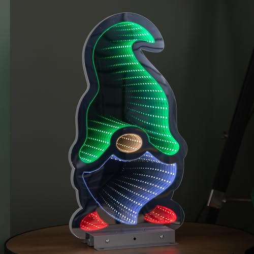 Samuel ALEXANDER 40cm Infinity Gonk with Hat on Metal Base with Green, White and Red LEDs