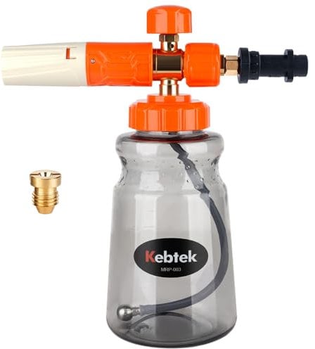 Kebtek Canon à Mousse pour Karcher K2-K7 Nettoyeurs Haute Pression avec Buse de 1 mm Spécial Canon Mousse Lavage Voiture., Bouteille de 1L