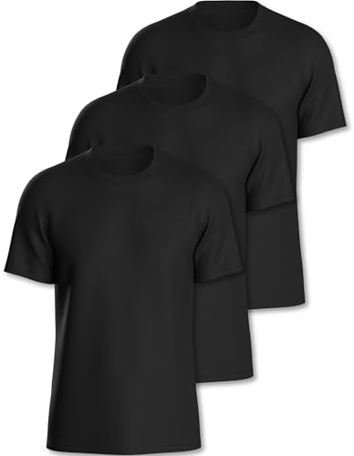 Pierre Calvini Mens T Shirt - Cotton Crew Neck T-Shirts (3/5Pk) | Mens Plain T Shirts Multipack In Premium 180Gsm Cotton - Regular Fit, Short Sleeve, Tag-Free, Durable Shape-Retaining