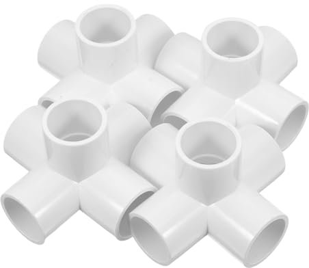 CLISPEED 4 Pezzi Raccordi per tubi a cinque vie raccordo connettore del tubo da giardino Connettori per tubi flessibili a 5 vie connettore per accessori per mobili pvc bianca