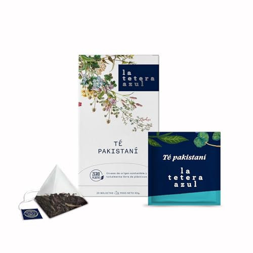 TETERA BLU Tè Pakistano Speziato, Miscela Intensa di Tè Nero con Cannella, Chiodi di Garofano e Cardamomo, Ideale per Chai Tradizionale o Solo, Aroma inebriante e Gusto Rassicurante