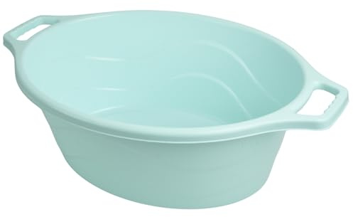 12L Oval Laundry Bowl with Handles – Durable Plastic Multi-Purpose Tub for Laundry, Storage, Cleaning & Household Use – Compact & Lightweight, Available in 5 Colors (Mint)